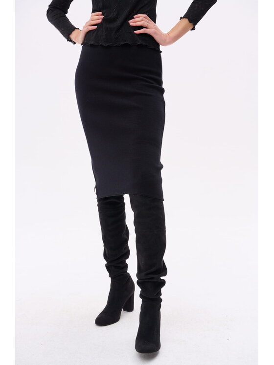 blue shadow blue shadow Spódnica Lyly Czarny Regular Fit