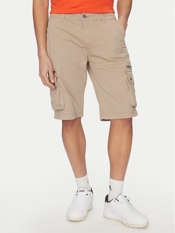 Alpha Industries Alpha Industries Šortky z materiálu 136250 Béžová Regular Fit