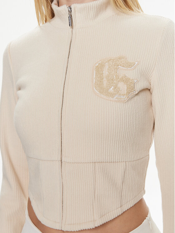 Guess Guess Majica dugih rukava Ls Mariah Croset Top W4RQ22 KC360 Bež Regular Fit