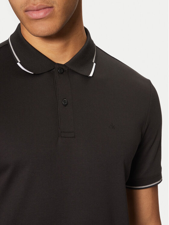 Calvin Klein Calvin Klein Тениска с яка и копчета K10K114130 Черен Regular Fit