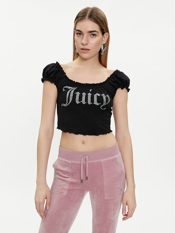 Juicy Couture Blūze Brodie JCWCT23309 Melns Regular Fit