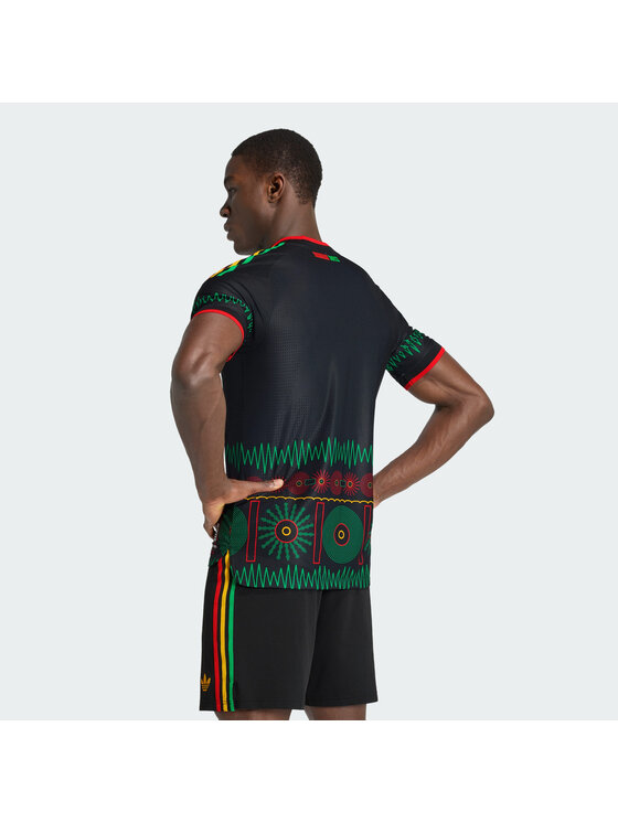 adidas adidas Koszulka techniczna Jamaica 26 x Bob Marley Away Authentic Jersey Czarny Slim Fit