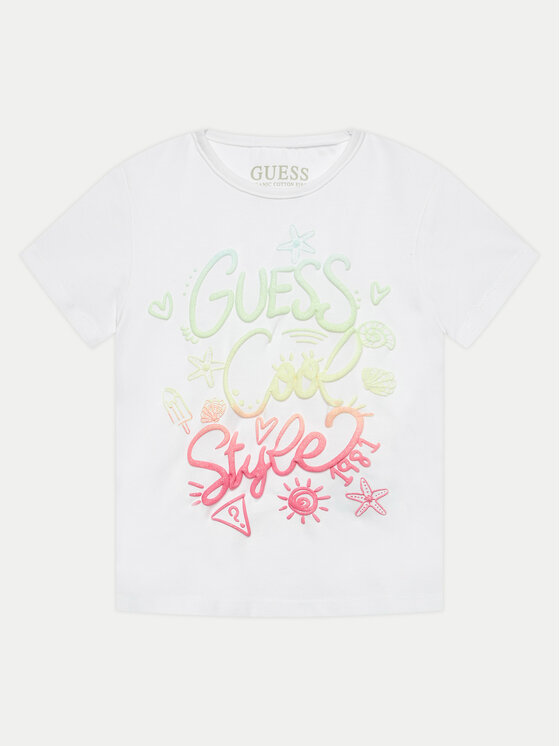 Guess Majica K4GI04 K6YW1 Bela Regular Fit