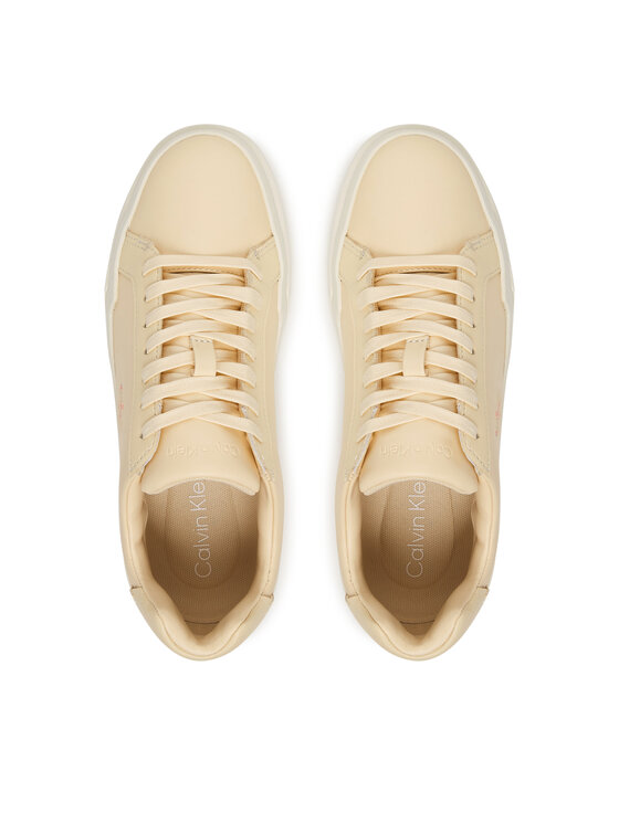 Calvin Klein Calvin Klein Sneakersy Chunky Cupsole Laceup Lth Ml YW0YW01947 Krémová