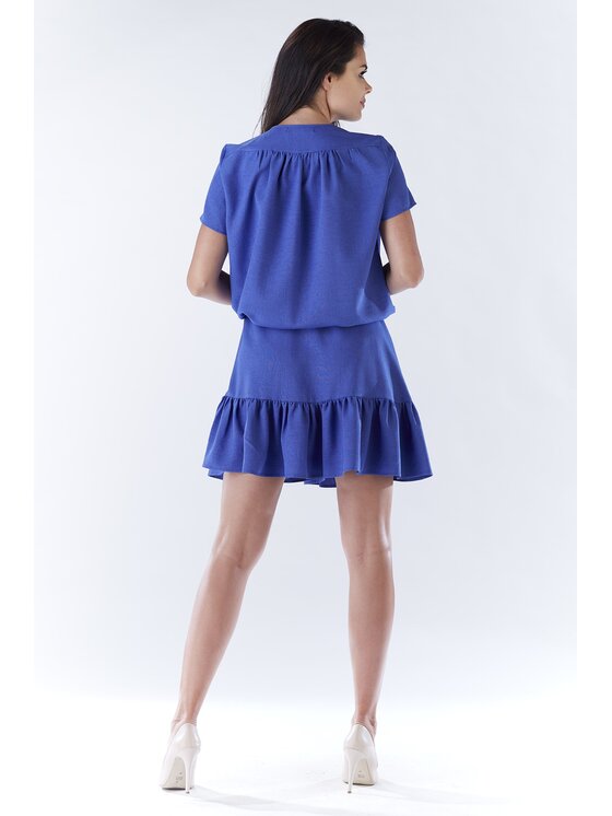 Awama Awama Sukienka codzienna A180 Niebieski Basic Fit