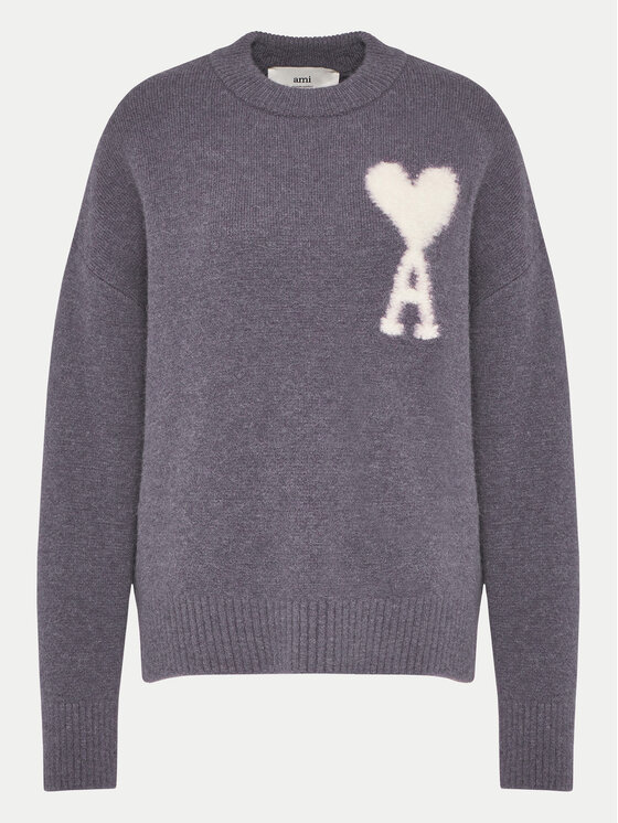 AMI Paris AMI Paris Svetr UKS025.KN0032 Fialová Relaxed Fit