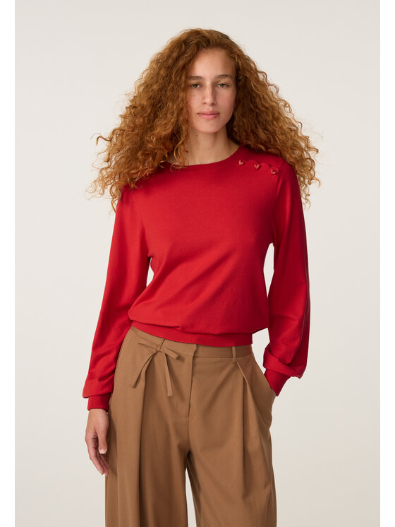 Fabienne Chapot Fabienne Chapot Sweter 6703-1629-174 Czerwony Regular Fit