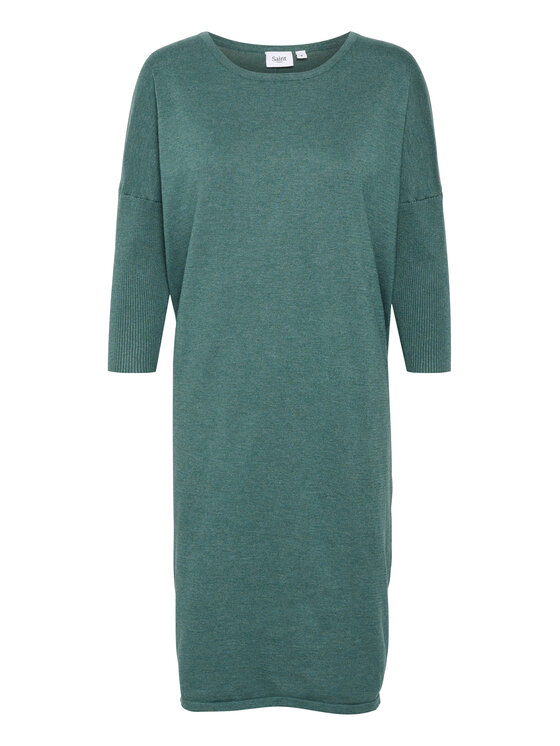 Saint Tropez Saint Tropez Pletena obleka 30512181 Zelena Casual Fit