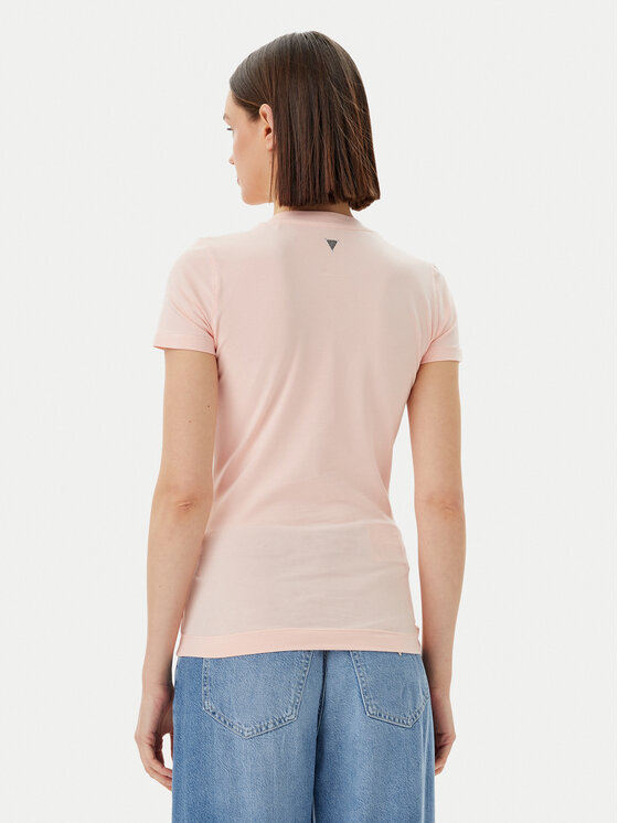 Guess Guess T-Shirt W5GI10 J1314 Růžová Slim Fit