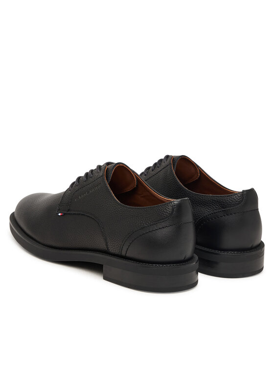 Tommy Hilfiger Tommy Hilfiger Обувки Lth Mix Dress Hilfiger Shoe FM0FM06086 Черен