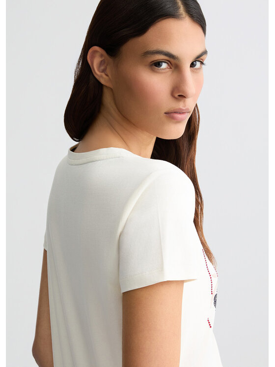 Liu Jo Liu Jo T-Shirt TA5173JS003M9161 Biały Regular Fit