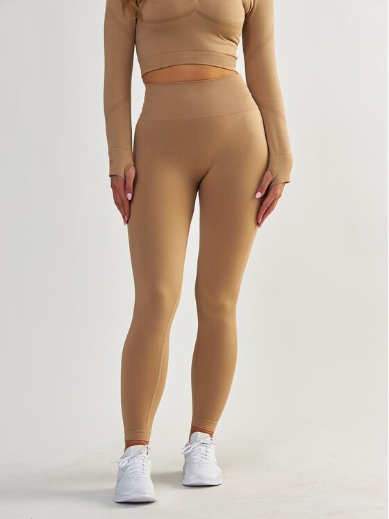 BeShaped BeShaped Legginsy Modelujące - Power Up! Beżowy Shaping Fit