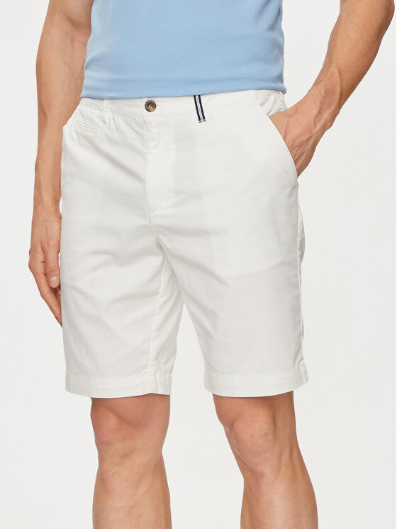 La Martina Bavlnené šortky YMB008 TW417 Biela Slim Fit
