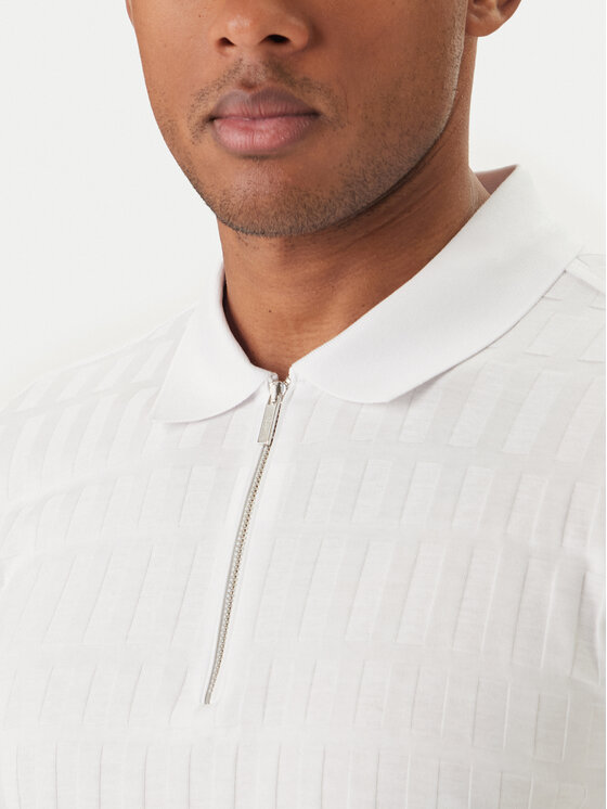 KARL LAGERFELD KARL LAGERFELD Тениска с яка и копчета 745008 562203 Бял Regular Fit