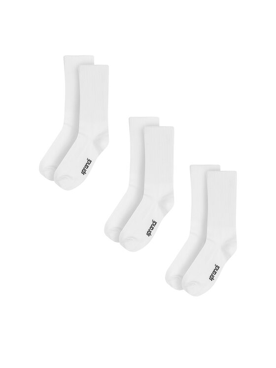 Sprandi Sprandi Set od 3 para unisex visokih čarapa 0UB-001-AW23 (3-pack) Bijela