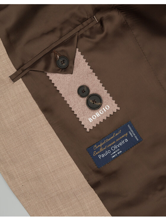Borgio Borgio Marynarka orciano Beżowy Slim Fit