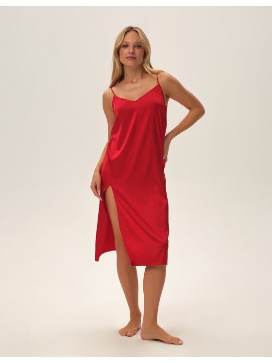 Esotiq Esotiq Koszula nocna 42089 Czerwony Regular Fit
