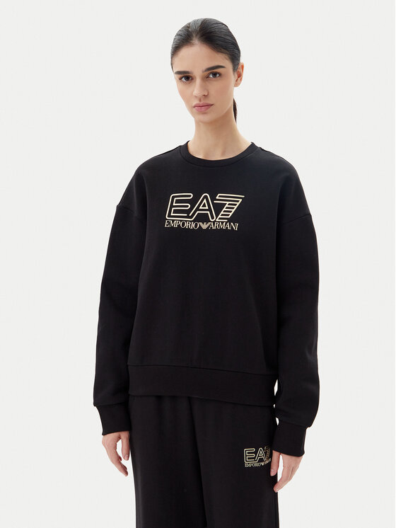 EA7 Emporio Armani EA7 Emporio Armani Pulóver 7W000100 AF10377 MC004 Fekete Loose Fit