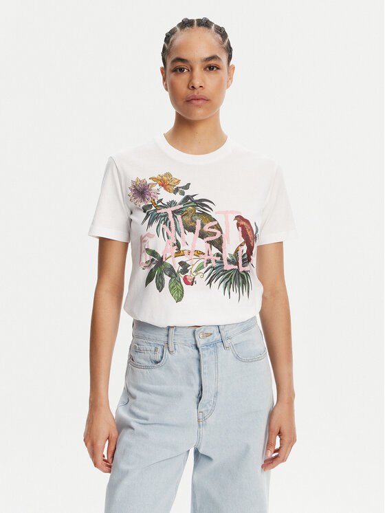 Just Cavalli Just Cavalli Tricou 78PAHA01 Alb Regular Fit