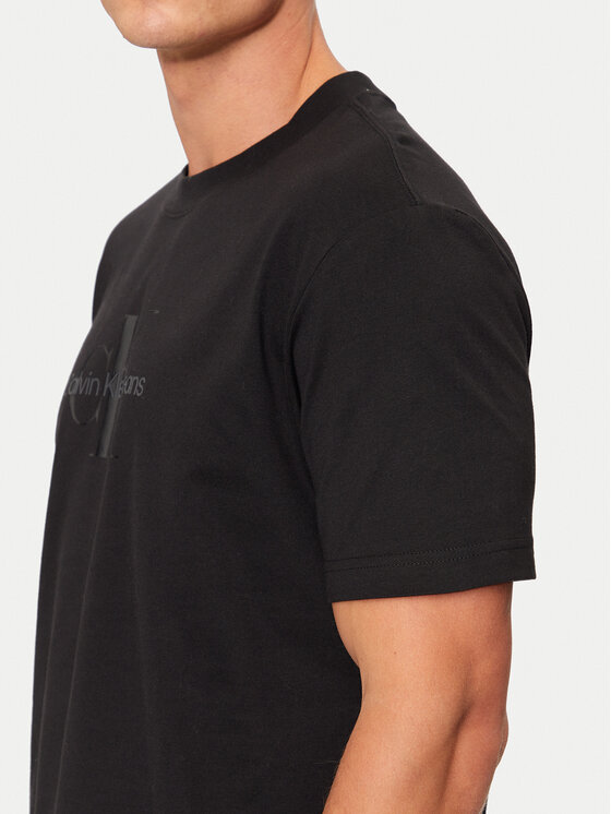 Calvin Klein Jeans Calvin Klein Jeans Tricou Shiny Monologo J30J327109 Negru Regular Fit