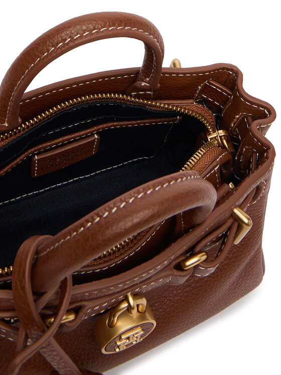 Tommy Hilfiger Tommy Hilfiger Borsetta American Icon Micro Tote Leather AW0AW18167 Marrone