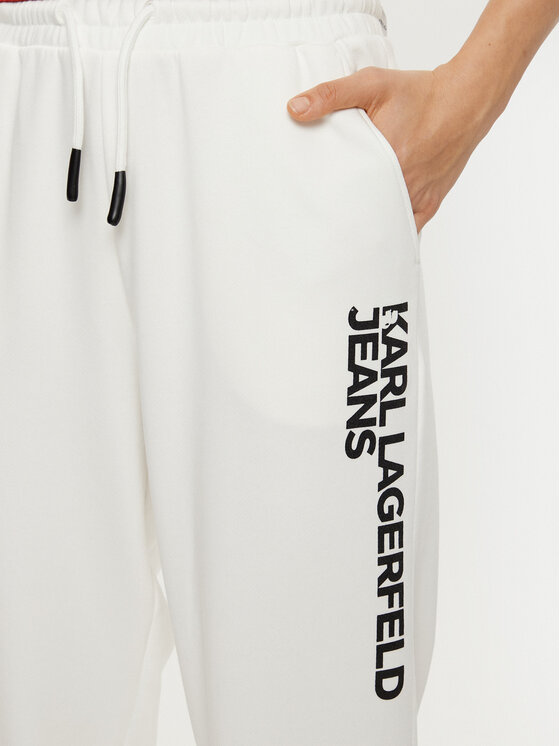 Karl Lagerfeld Jeans Karl Lagerfeld Jeans Donji dio trenerke A1W10058 Bijela Regular Fit