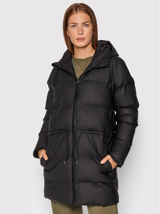Rains Geacă din puf Unisex 1537 Negru Regular Fit 1537 imagine noua