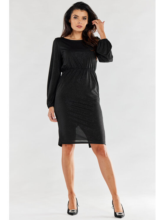 Awama Awama Sukienka wieczorowa A551 Czarny Basic Fit