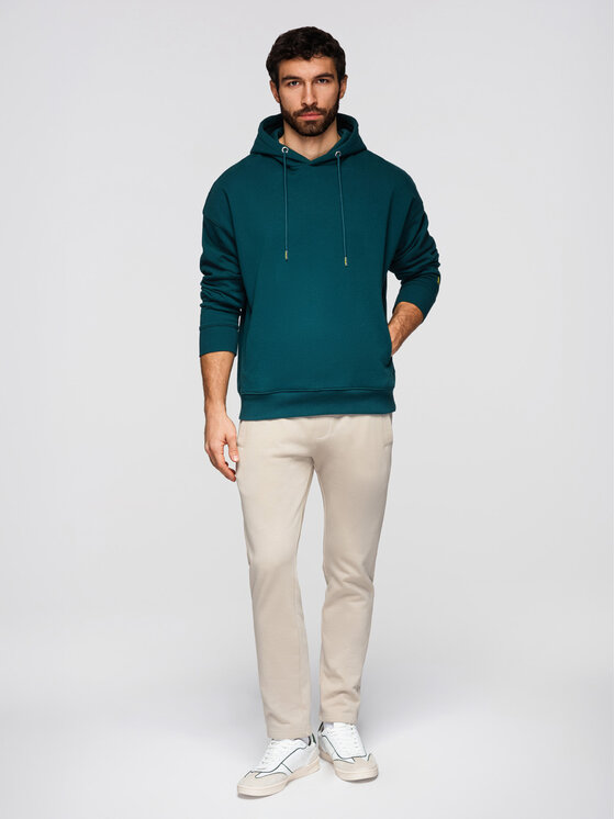 Ombre Ombre Spodnie dresowe OM-PABS-0304 Szary jasny Slim Fit