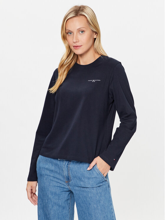 Tommy Hilfiger Tommy Hilfiger Blusa Mini Corp Logo WW0WW39784 Blu scuro Relaxed Fit