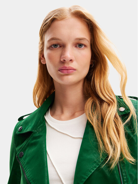 Desigual Desigual Μπουφάν από απομίμηση δέρματος Harry 24SWEW05 Πράσινο Regular Fit