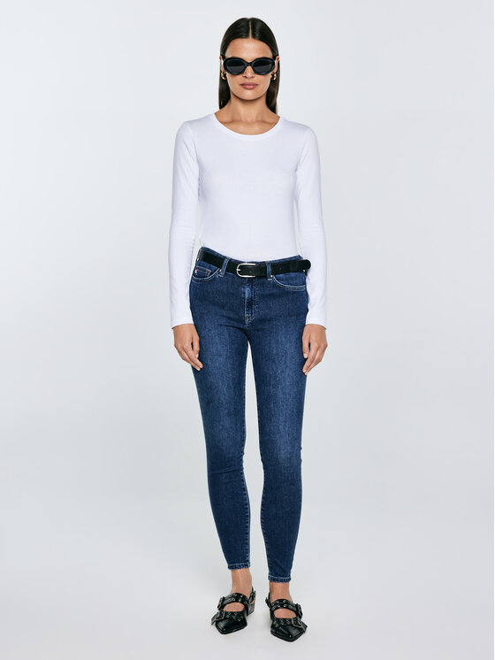 BIG STAR BIG STAR Jeansy MELINDA HIGH WAIST Granatowy Basic Fit