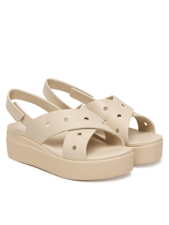 Crocs Crocs Sandále Brooklyn 4U Cross Strap Sandal 212254 Béžová