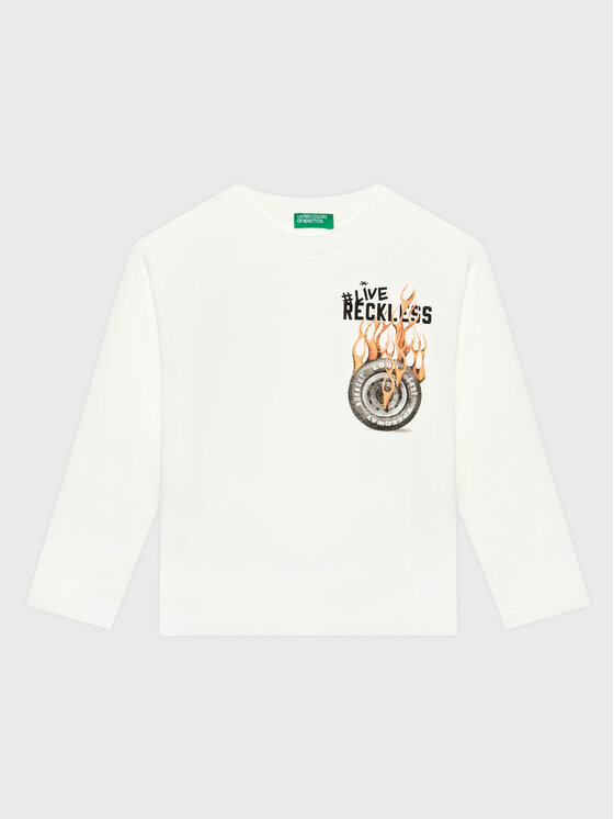 United Colors Of Benetton Bluză 3VR5C106E Alb Regular Fit