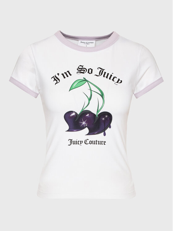 Juicy Couture Majica Cherry JCWCT123306 Bela Slim Fit