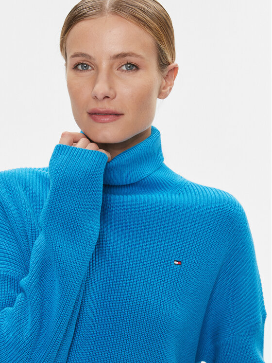 Tommy Hilfiger Tommy Hilfiger Rollkragenpullover WW0WW39902 Blau Relaxed Fit