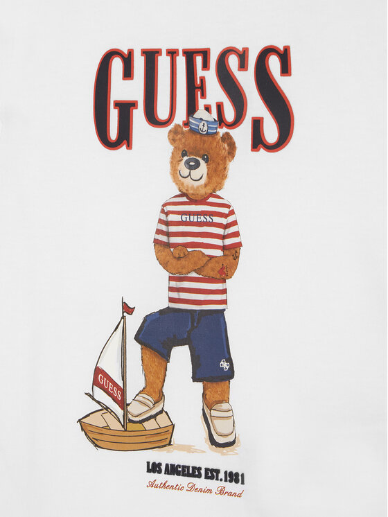 Guess Guess Majica N6GI04 K8HM4 Bela Regular Fit