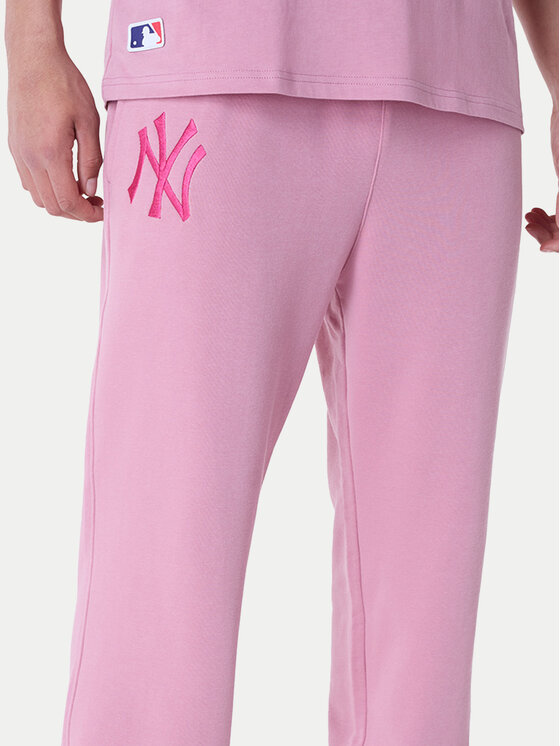 New Era New Era Teplákové kalhoty New York Yankees MLB League Essential Dark 60596188 Růžová Regular Fit