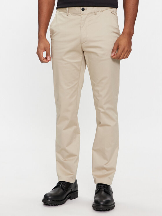 Calvin Klein Chino Hlače K10K110963 Bež Slim Fit