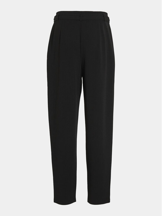 Vila Vila Medžiaginės kelnės Clava 14100197 Juoda Straight Fit