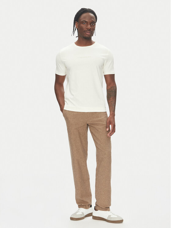 Lindbergh Lindbergh T-krekls 30-400200 Écru Relaxed Fit