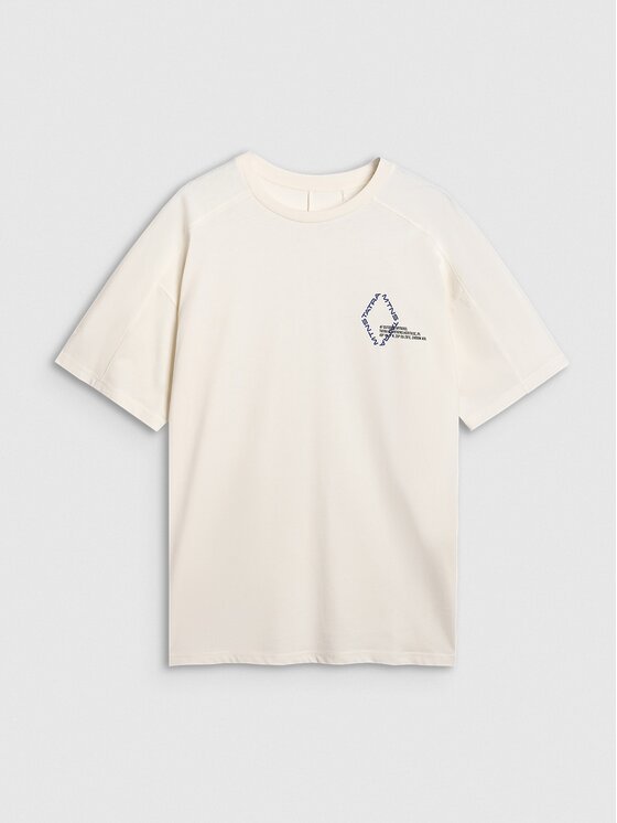4F 4F T-Shirt 4FWAW25TTSHM2401-12S Biały Oversize