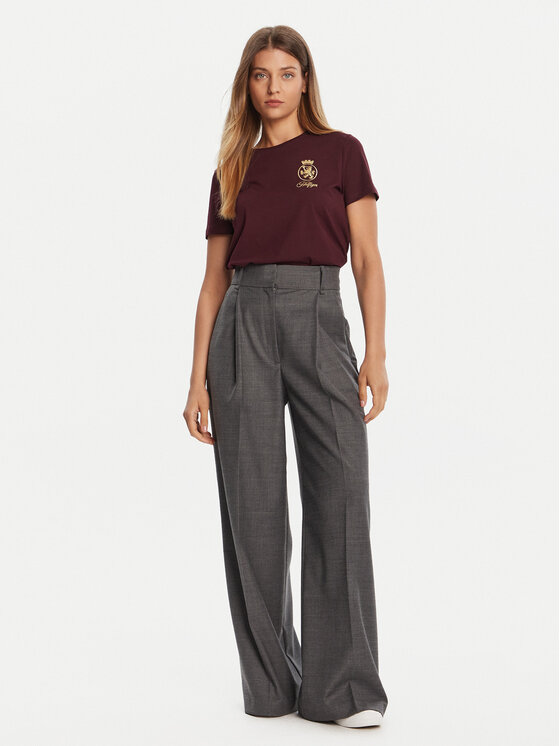 Tommy Hilfiger Tommy Hilfiger Marškinėliai Gold Crest WW0WW46153 Vyšninė Regular Fit
