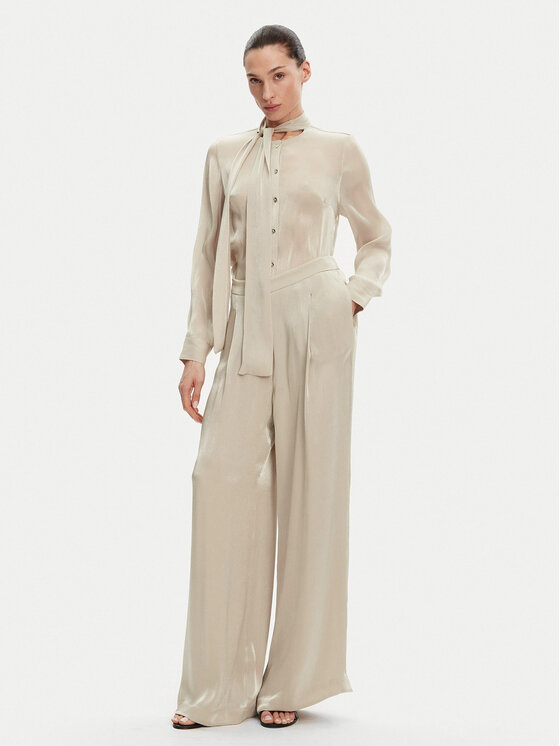 MICHAEL Michael Kors MICHAEL Michael Kors Palazzo hlače MS430638BB Bež Wide Leg