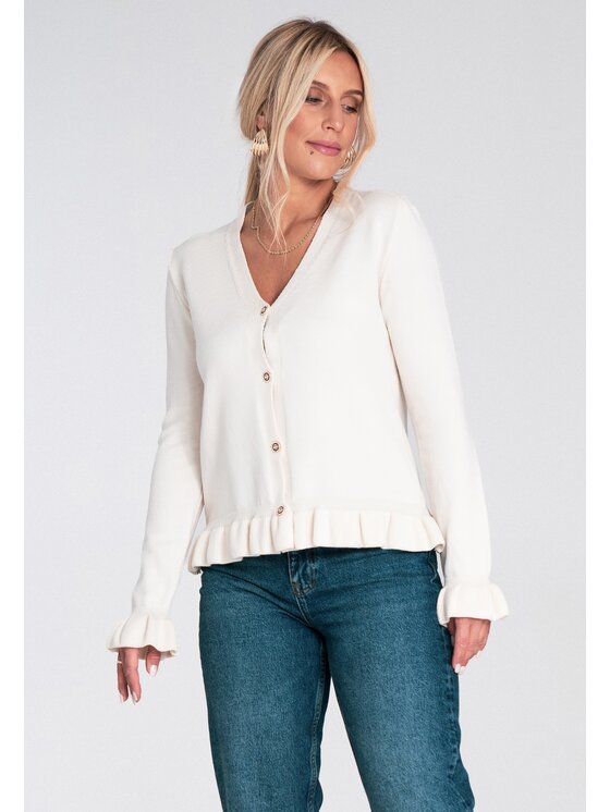 FIGL FIGL Ζακέτα M1247 Λευκό Regular Fit