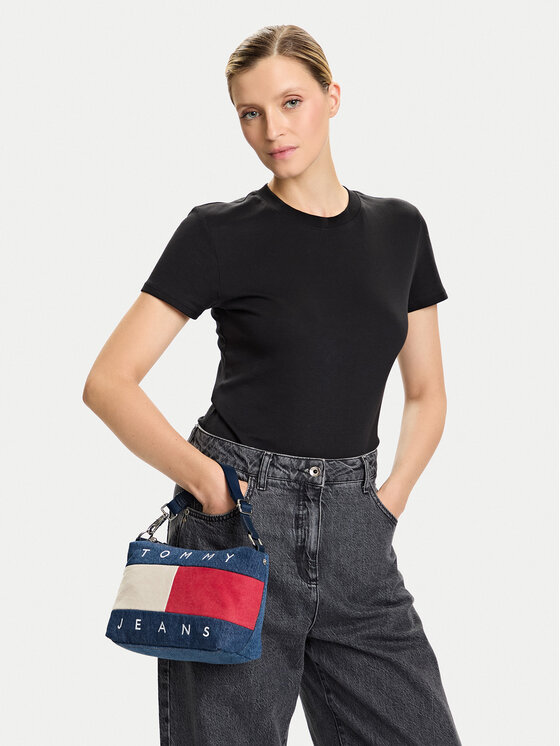 Tommy Jeans Tommy Jeans Дамска чанта Tjw Archive Denim Shoulder Bag AW0AW18213 Син