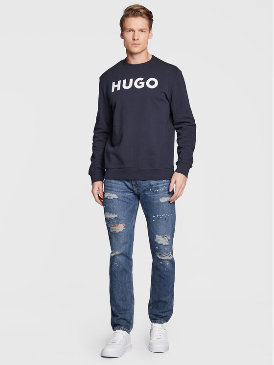 HUGO Hugo Majica dugih rukava Dem 50477328 Tamnoplava Regular Fit