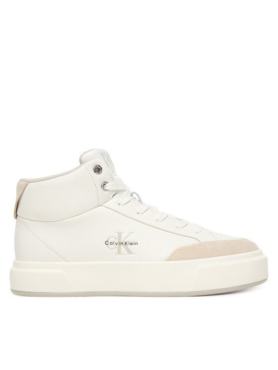 Calvin Klein Calvin Klein Sneakersy Basket Cups High Laceup Lth Mix YW0YW02024 Bílá