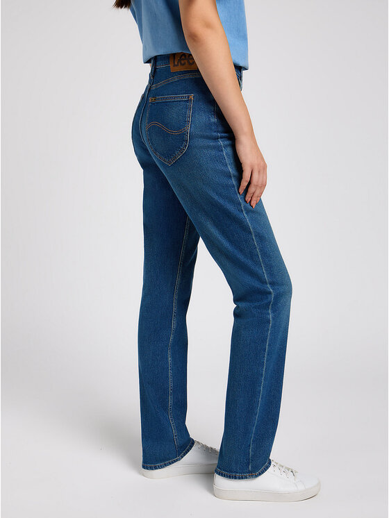 Lee Lee Jeansy MARION STRAIGHT Niebieski Regular Fit