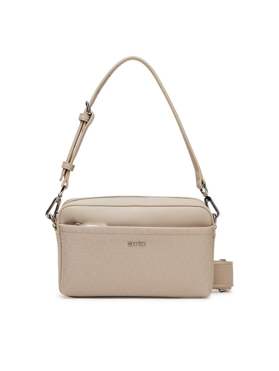 Geantă Calvin Klein Ck Must Aop Double Straps Camera LV04F3080G Bej